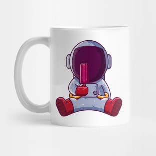 Cute Astronaut Eating Popsicle Cartoon Mug